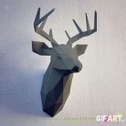 Szarvasfej, Szürke- DIY Papír Készlet