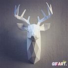 Szarvasfej, Szürke- DIY Papír Készlet