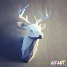 Szarvasfej, Fehér- DIY Papír Készlet