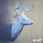 Szarvasfej, Fehér- DIY Papír Készlet