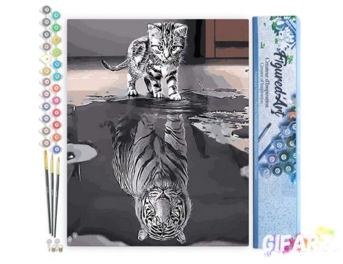Számfestő Készlet - Cica És Tigris  (40x50cm, Keretes)