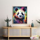 Számfestő Készlet - Absztrakt színes panda  (40x50cm, Keretes)